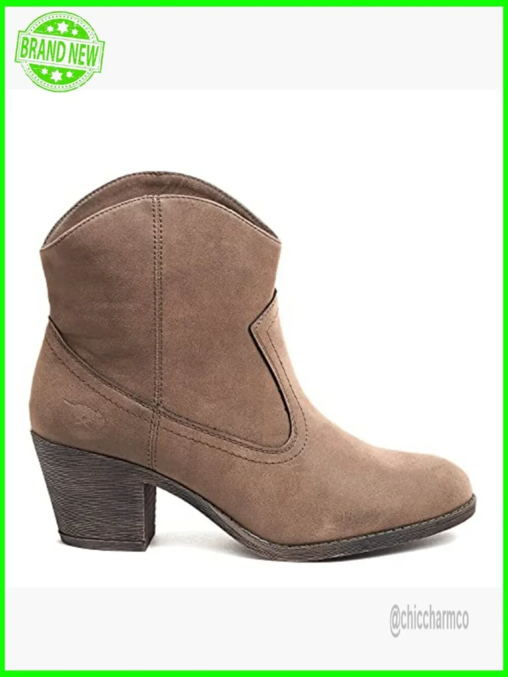 Ankle Booties with Stacked Heel and Cushioned Footbed - Picture 6 of 7